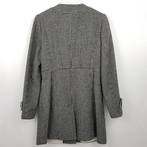 BANANA REPUBLIC Black & White Houndstooth Car Coat - Picture 3 of 7
